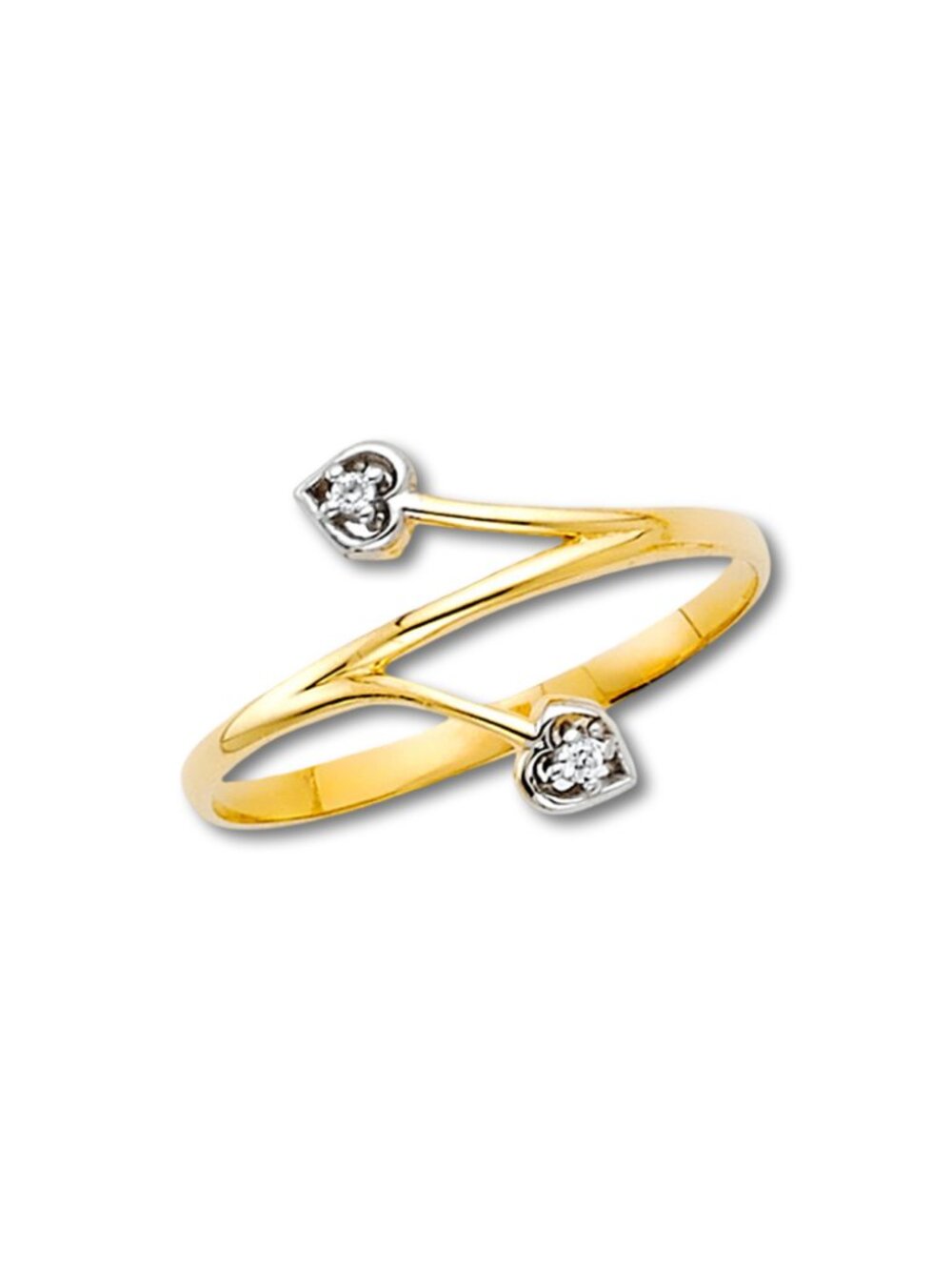 14K Two-Tone CZ Ring | Elegant Gold Statement Band By Tehrani Jewelry